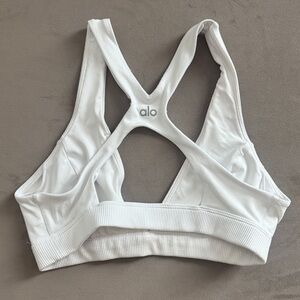 ALO Yoga White Racerback Sports Bra